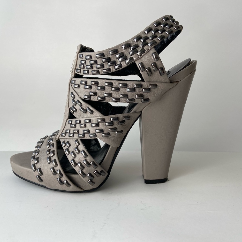 Chic modern Zara strappy and  studded block heeled Sandals